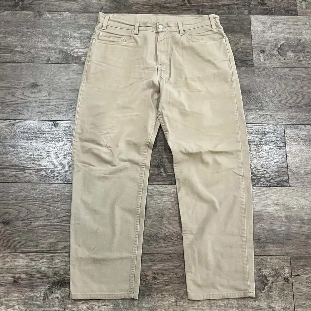 Vintage Y2K 90s Levi’s 550 Relaxed Fit Tan Jeans Men’s Size 36x30 Made In USA